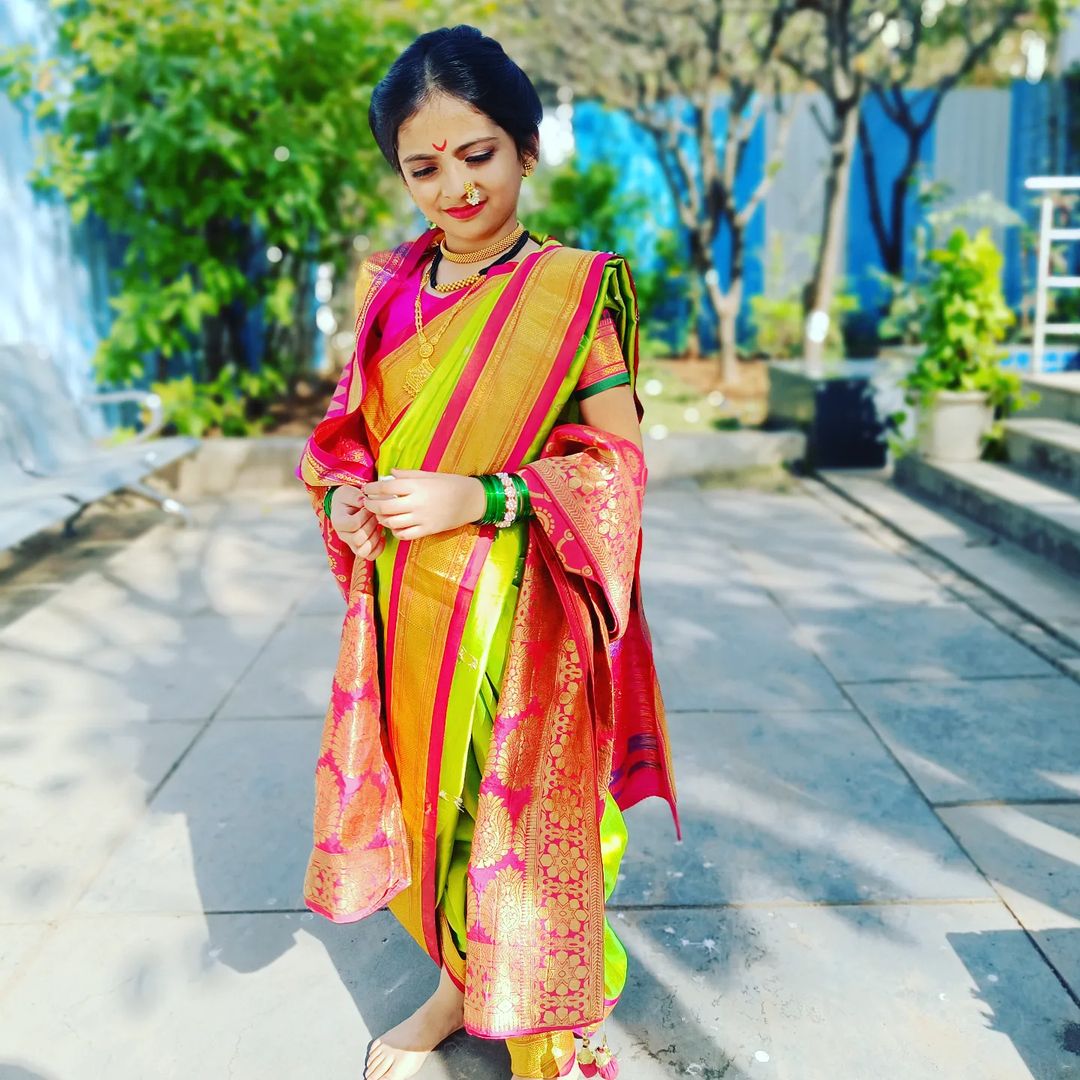 Pink and Yellow Kanchipuram Saree 2