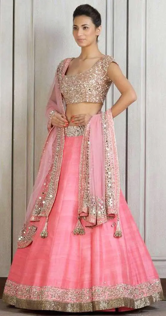 Pink shimmery lehenga