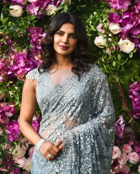 Priyanka Chopra Heavy work Design Saree