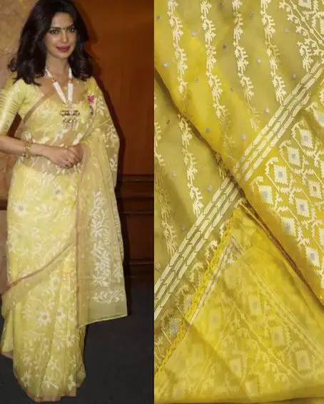Priyanka Chopra's Yellow Jamdani Saree