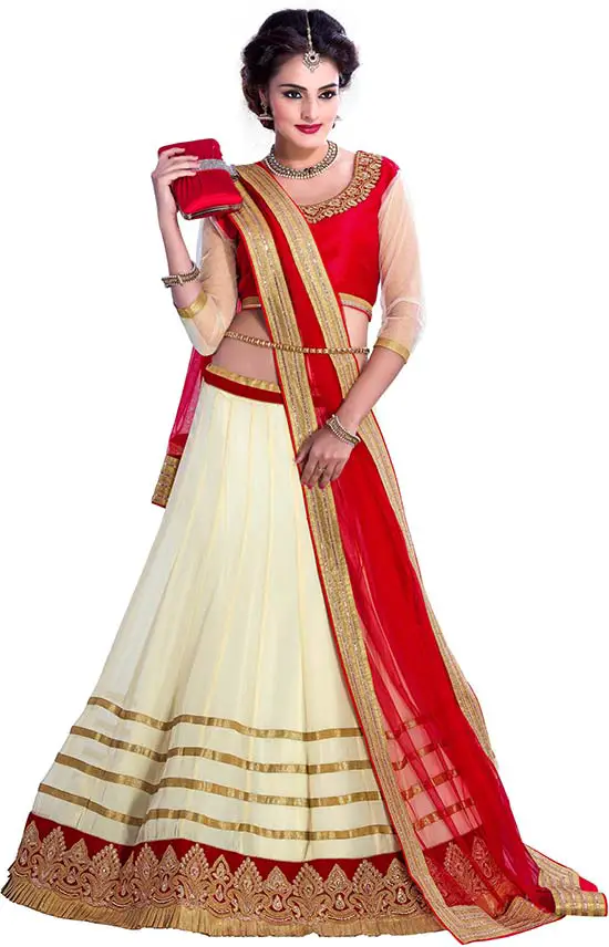 Rich Quality Russon creame lehenga choli