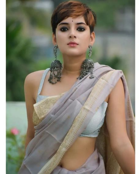 Simple Grey Cotton Saree