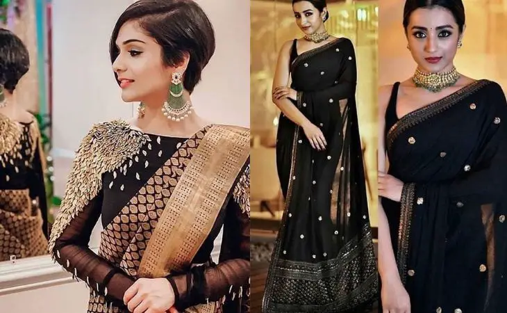Beautiful Black Saree Blouse Designs