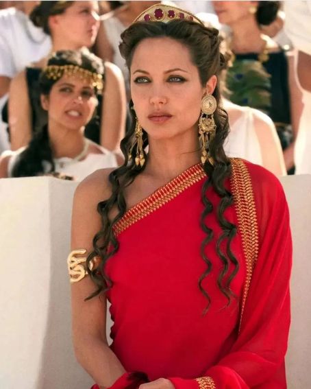 Angelina Jolie In White Color Saree
