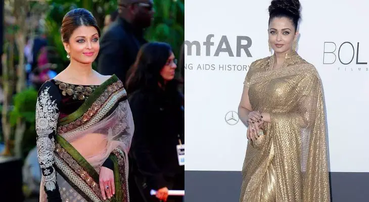 Aishwarya rai in merun saree