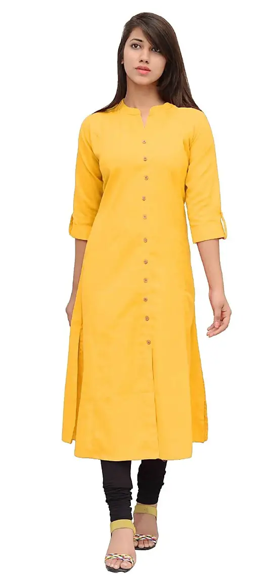 Princess Cut Kurti Linen Front Buttoned