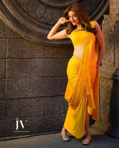 Western Style Saree Of Kajal Agarwall