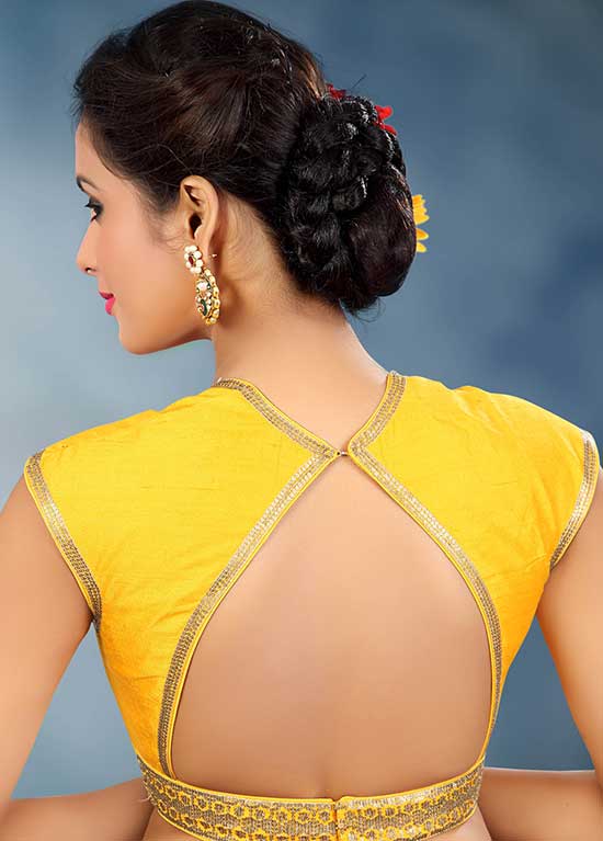 Yellow-Raw-Silk-Designer-Saree-Blouse