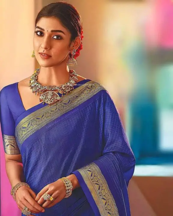 Royal Blue Handloom Saree Of Nayanthara