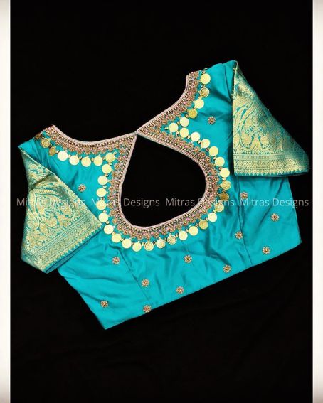 Fully Customized Blouse Design With Coins
