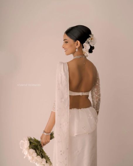Wedding Blouse With Backless And Three Fourth Sleeves