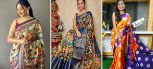 18 Kalamkari Sarees and With Matching Blouses