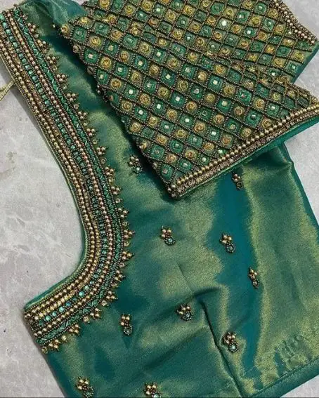 Pattu Blouse with Maggam Work