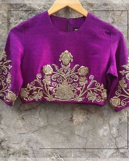 Purple Color Front Design Blouse
