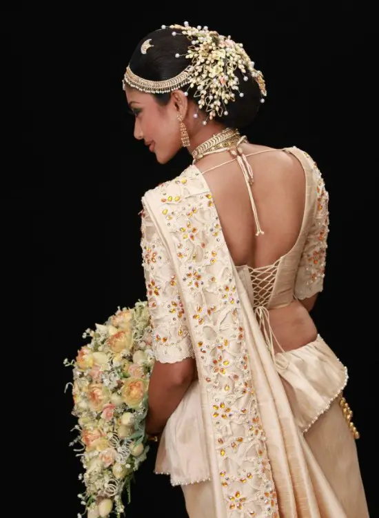Kundan Work Dori Type Gold Blouse