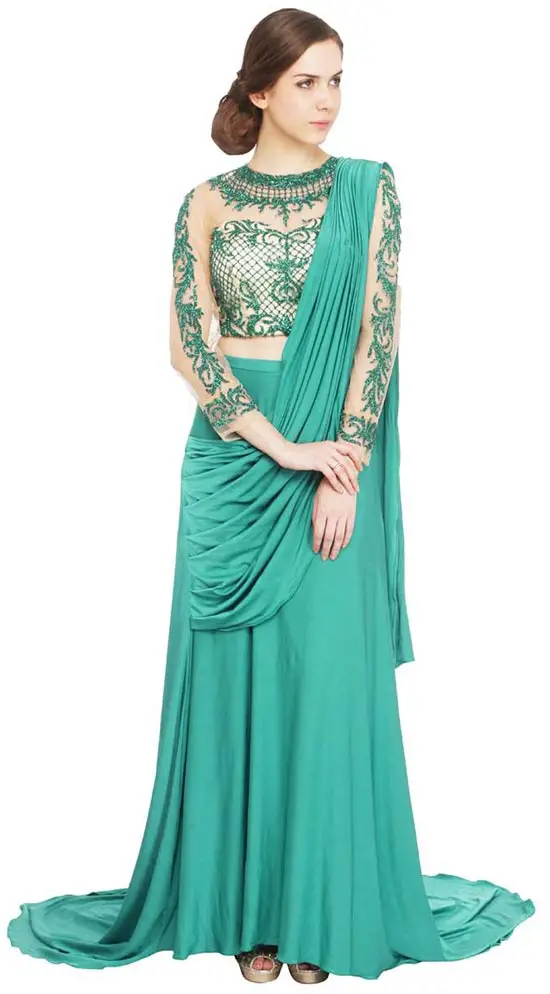 design of gown from saree