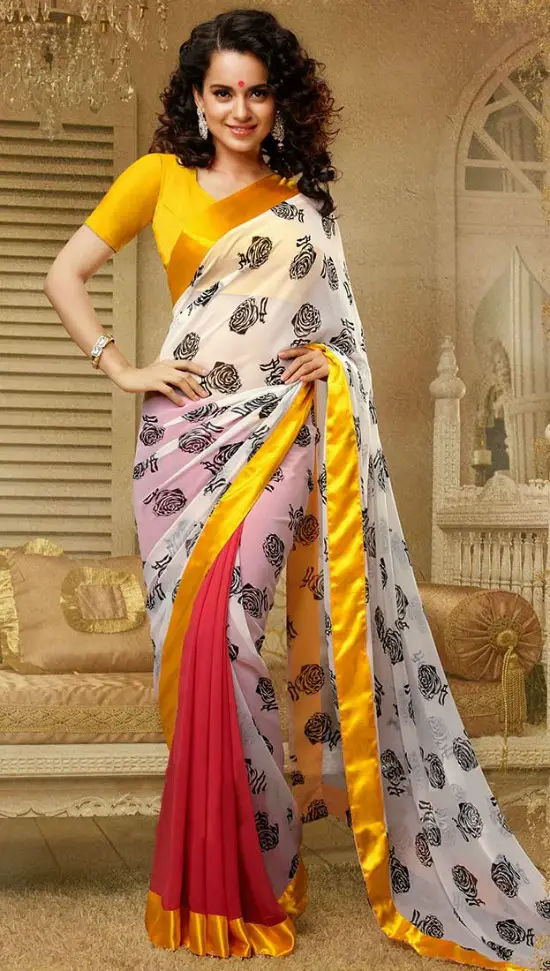Kangana Ranaut Faux Georgette Printed Saree
