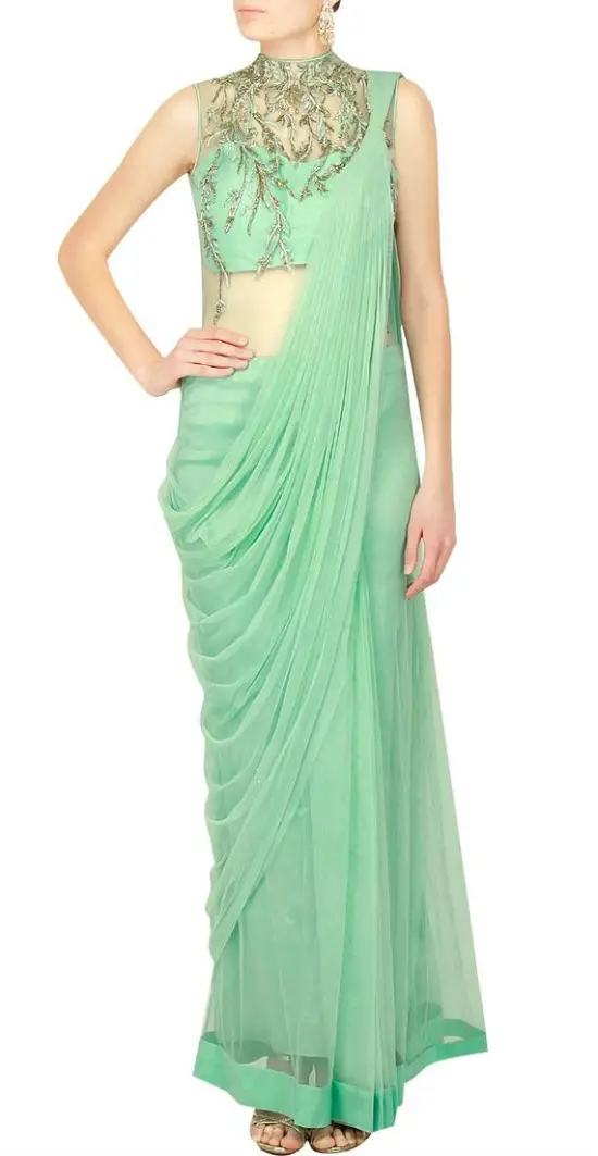 net saree gown design