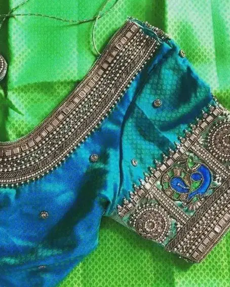 Maggam Work Designs on Pattu Blouses