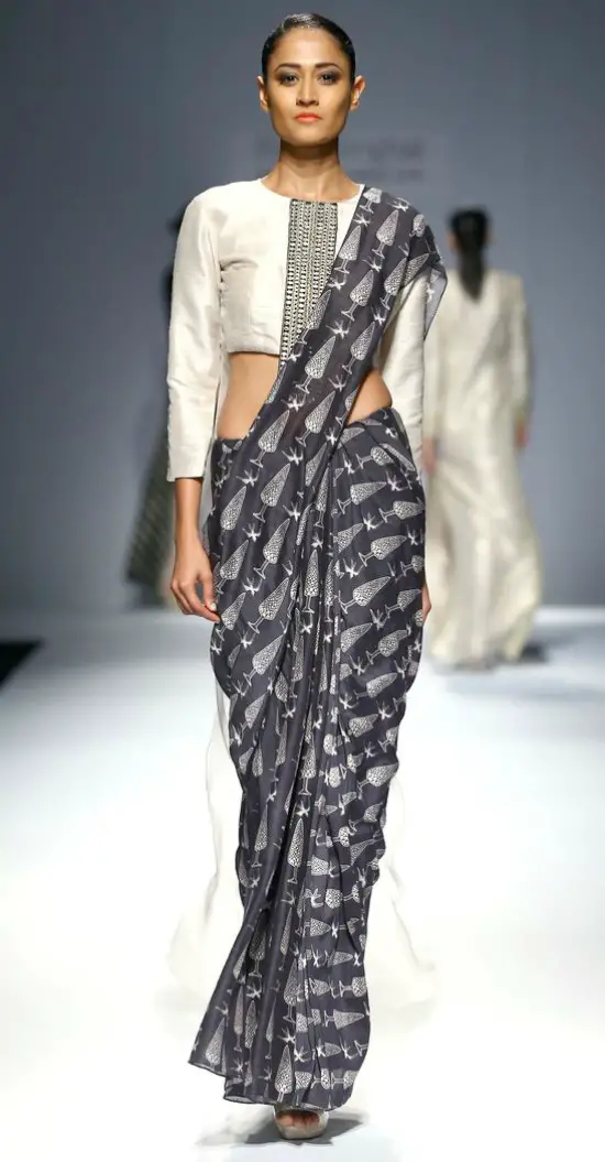 saree in western look