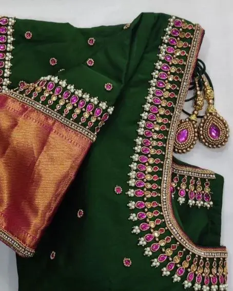 Bridal Kundan Work Readymade Blouse