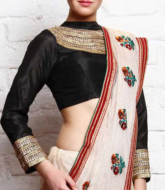 blouse designs three fourth sleeves
