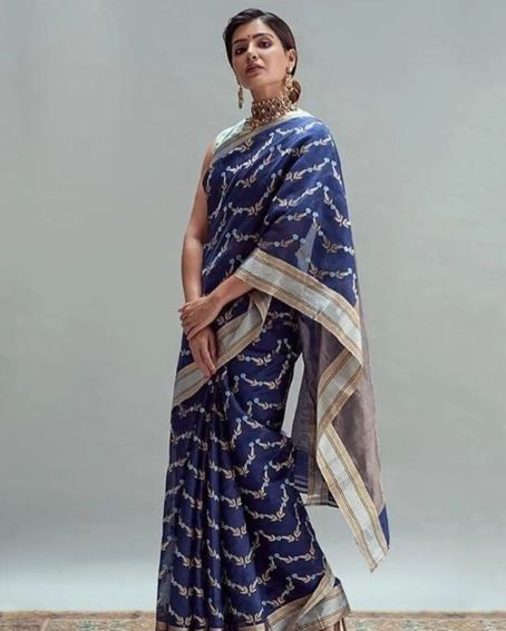 Chanderi Handloom Soft Silk Saree