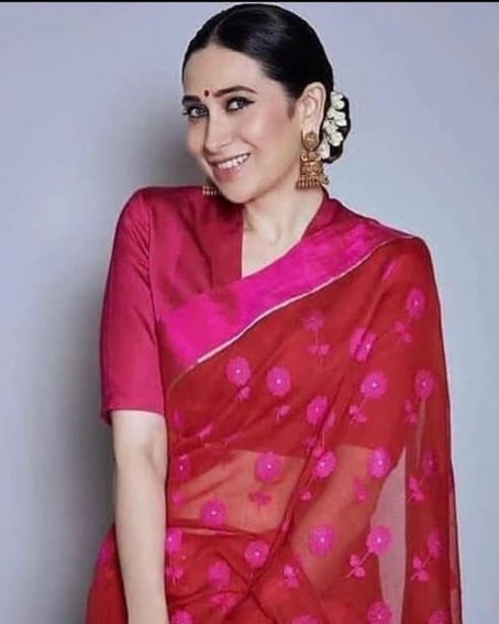 Dark Pink Handwoven Chanderi Silk Saree