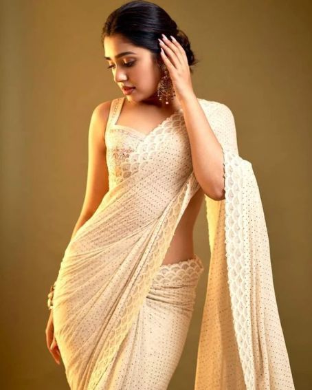 Off White Gold Saree