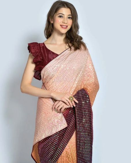 Ombré Trendy Sequence Work Saree