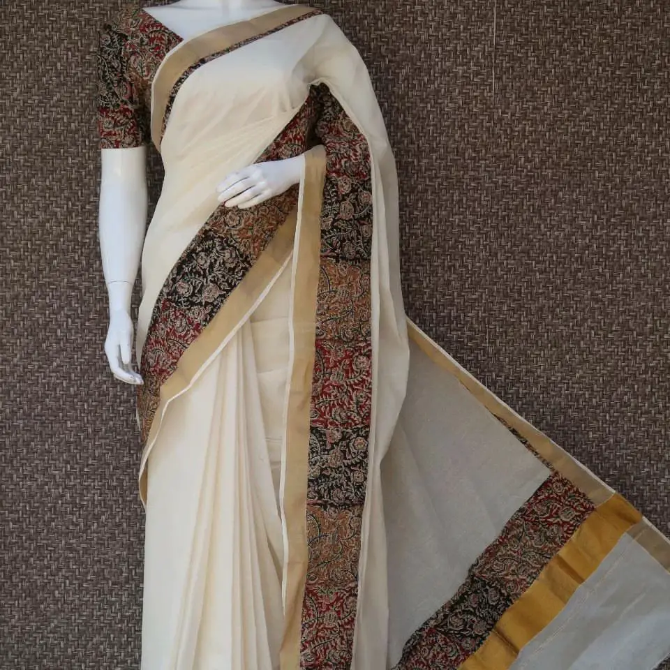 Pen Kalamkari Kerala Saree