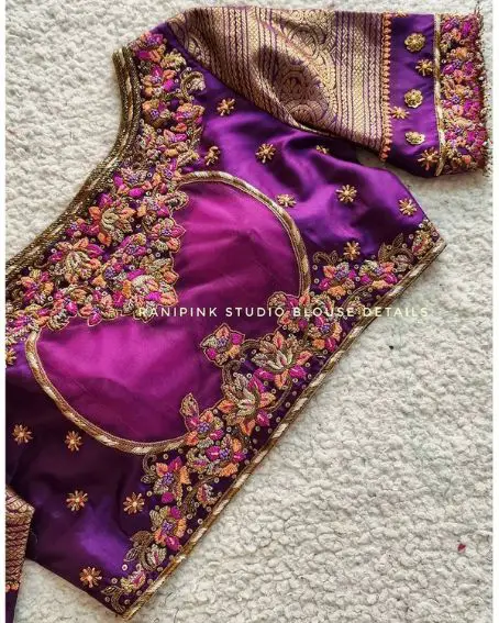 Plum Embroidered Blouse