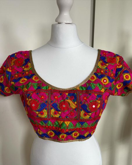 Rajasthani Kutch Embroidery Mirror Blouse