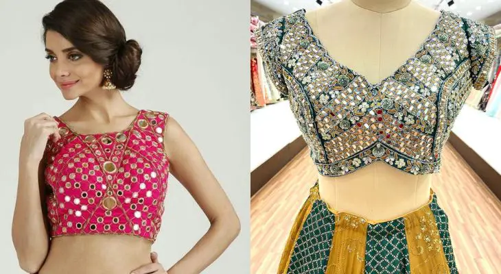 Rajasthani mirror work blouse designs