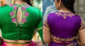 15 Graceful Pics of Simple Thread Work Blouse & Saree Designs