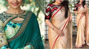 15 Amazing Pics Of Plain Saree With Designer Blouse