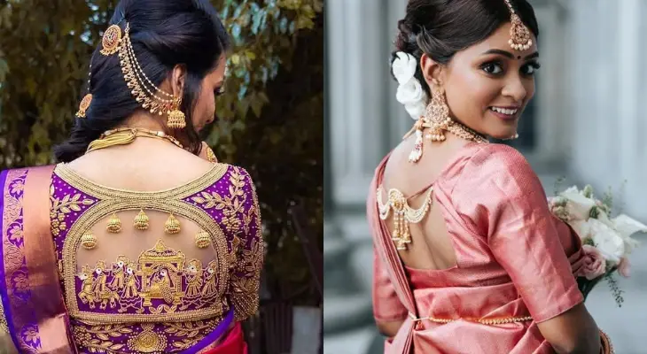 Pattu Saree Blouse Back Neck Designs for Marriage