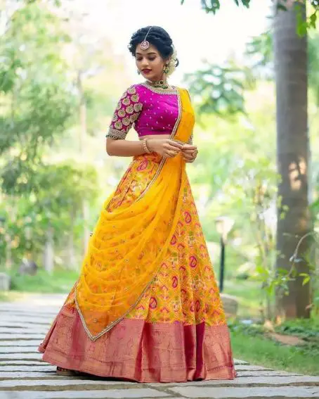 Yellow Color Silk Zari Lehenga With Embroidered Blouse And Dupatta