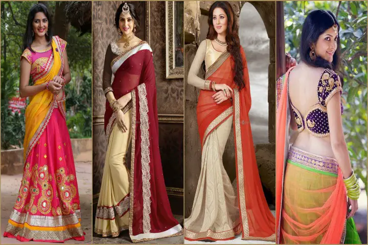 15 Stylish And Trendy Neck Blouse Designs For Half Sarees 15 Stylish And Trendy Neck Blouse Designs For Half Sarees