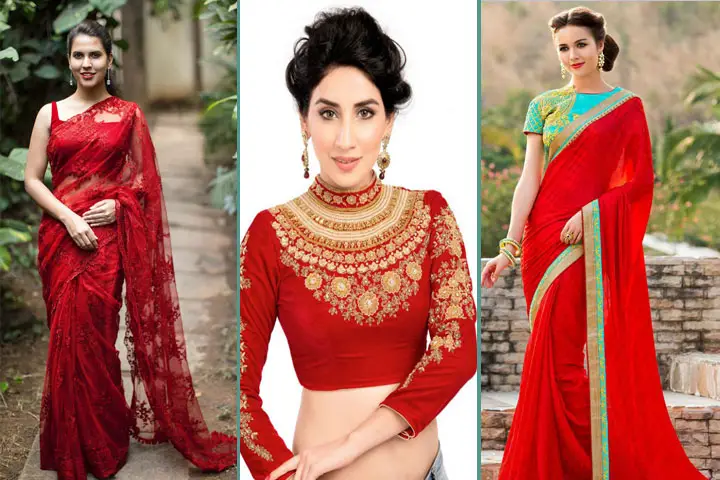 red-saree-blouse-design
