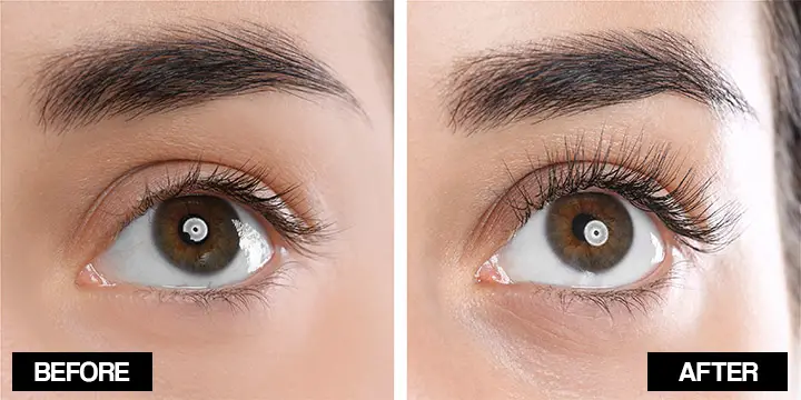 vaseline for eyelashes before and after