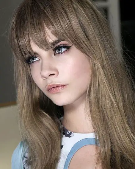 Blonde Long Hairstyle With Bangs