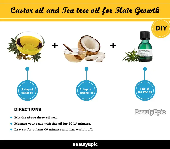 castor oil and tea tree oil for hair growth