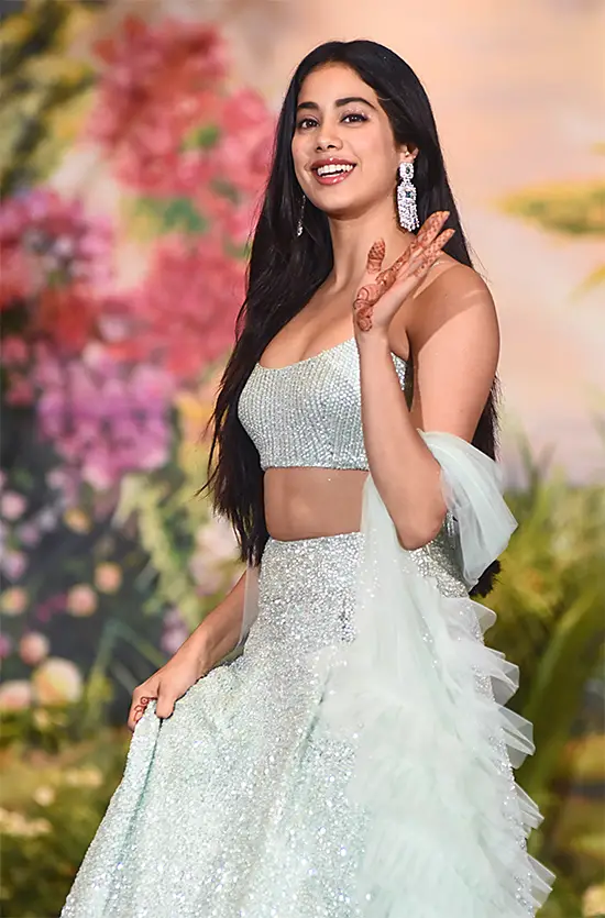 Janhvi Kapoor in White Lehenga Choli