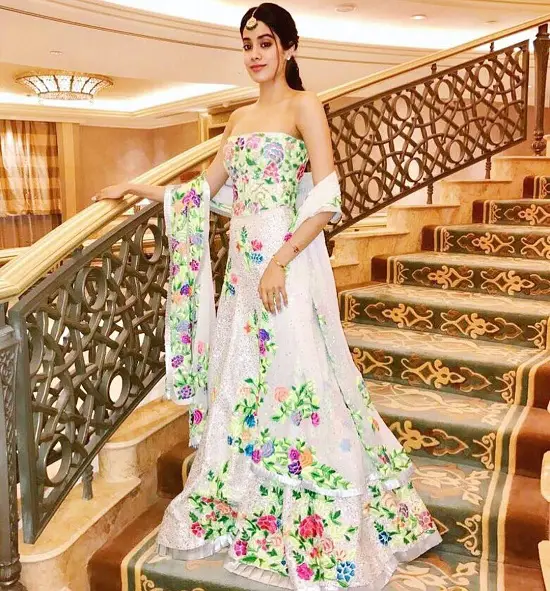 Janhvi Kapoor in White Lehenga