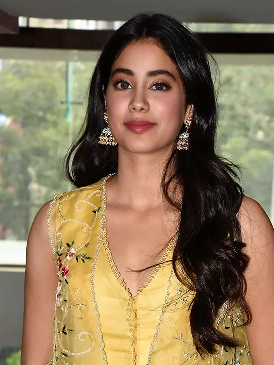 Janhvi Kapoor in Yellow Anarkali Dress