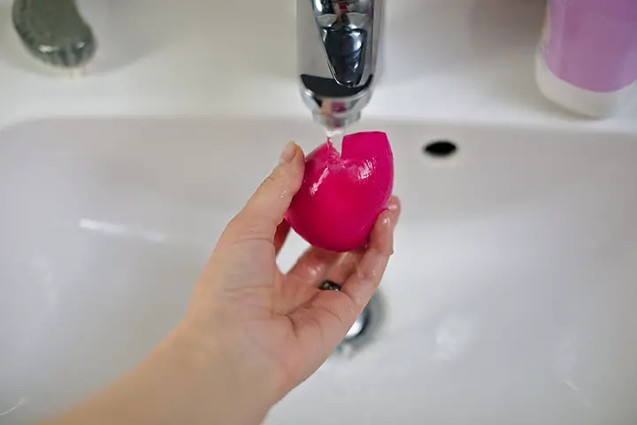 Clean Beauty Blender in water