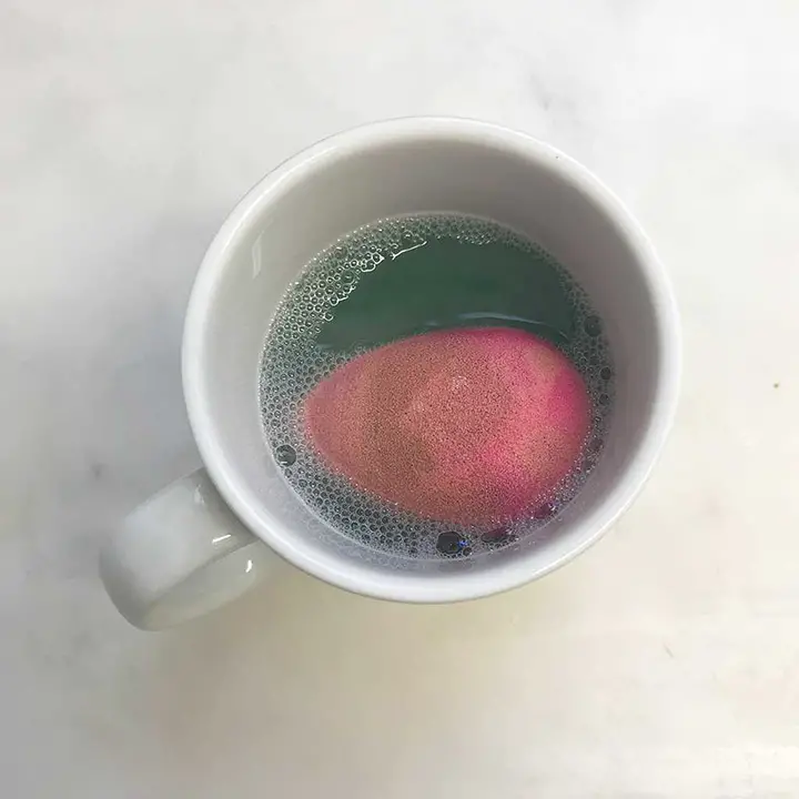 Soak beauty blender in water