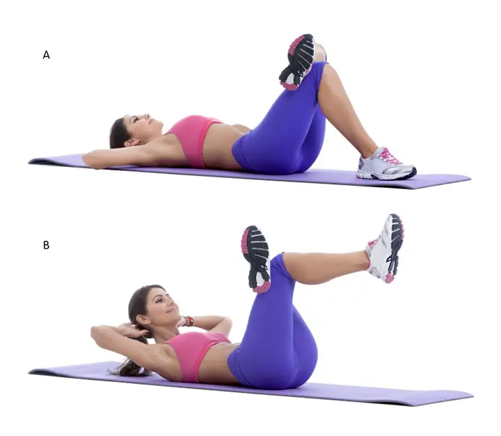 crossed leg crunch for abs