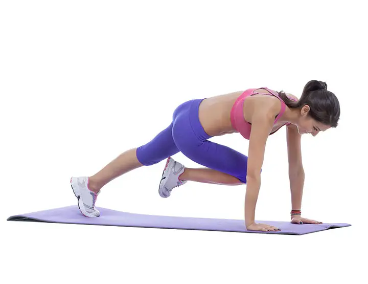 knee to elbow yoga pose for slim waist